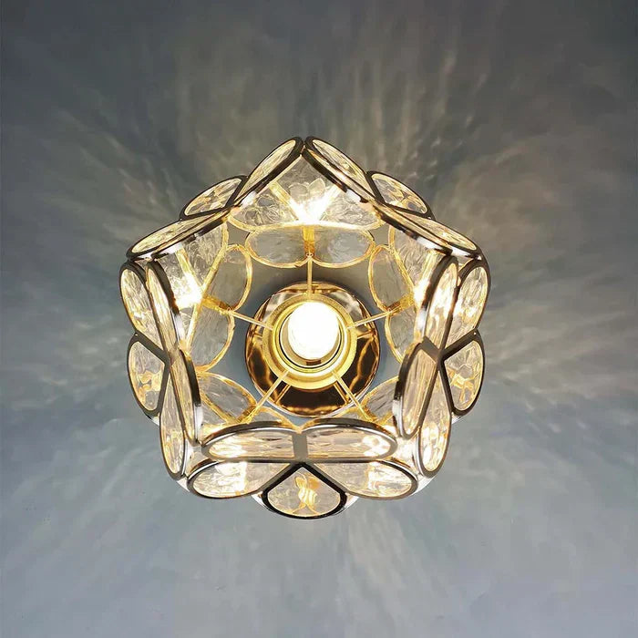Plafonnier en Verre au Style Floral