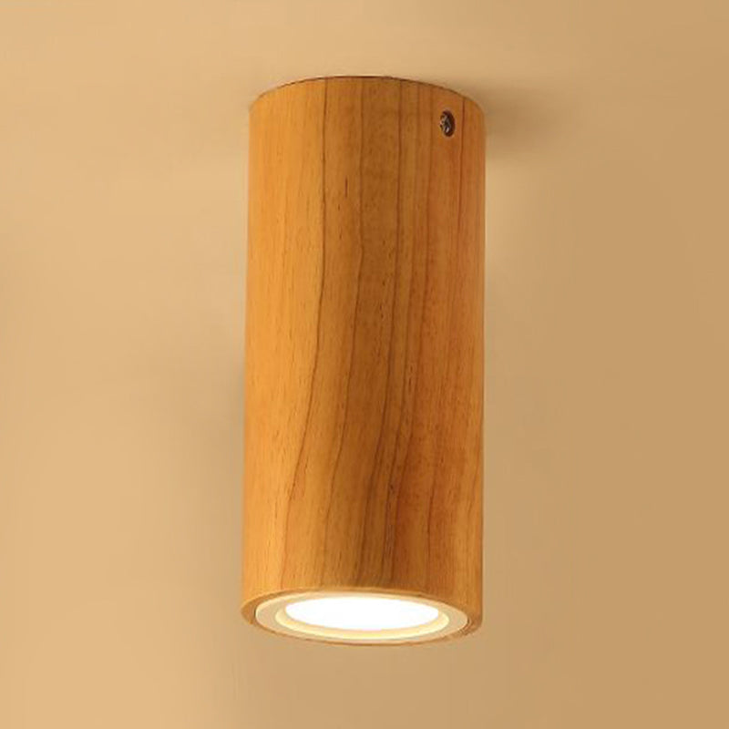 Suspension Cylindrique Asiatique en Bois