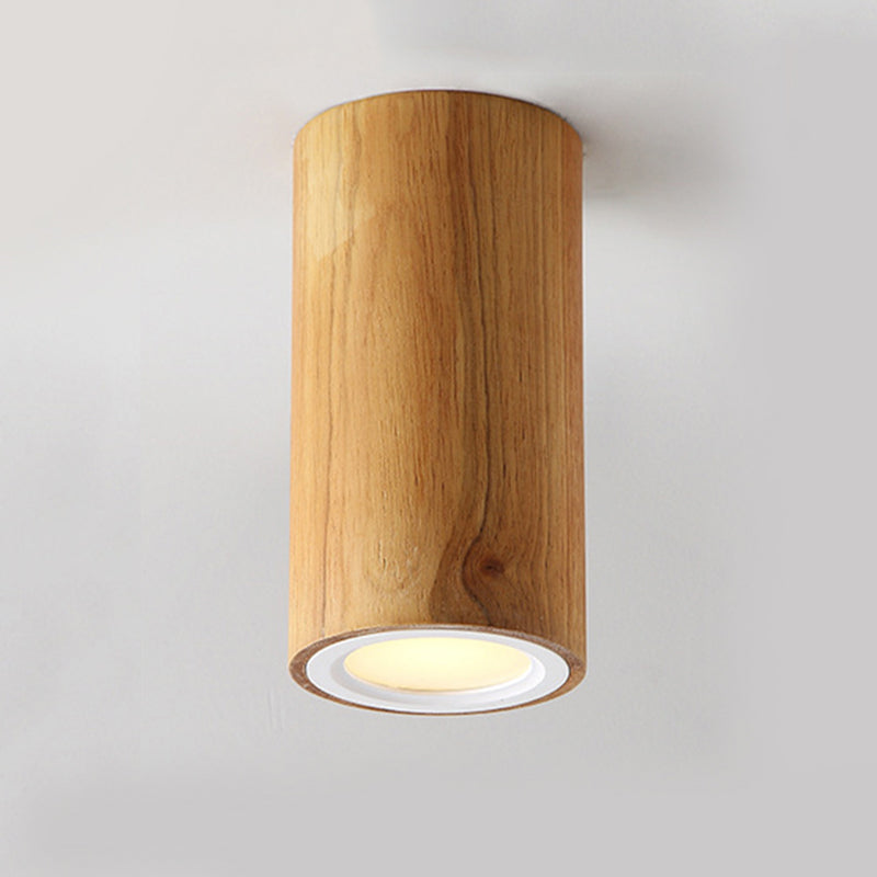 Suspension Cylindrique Asiatique en Bois