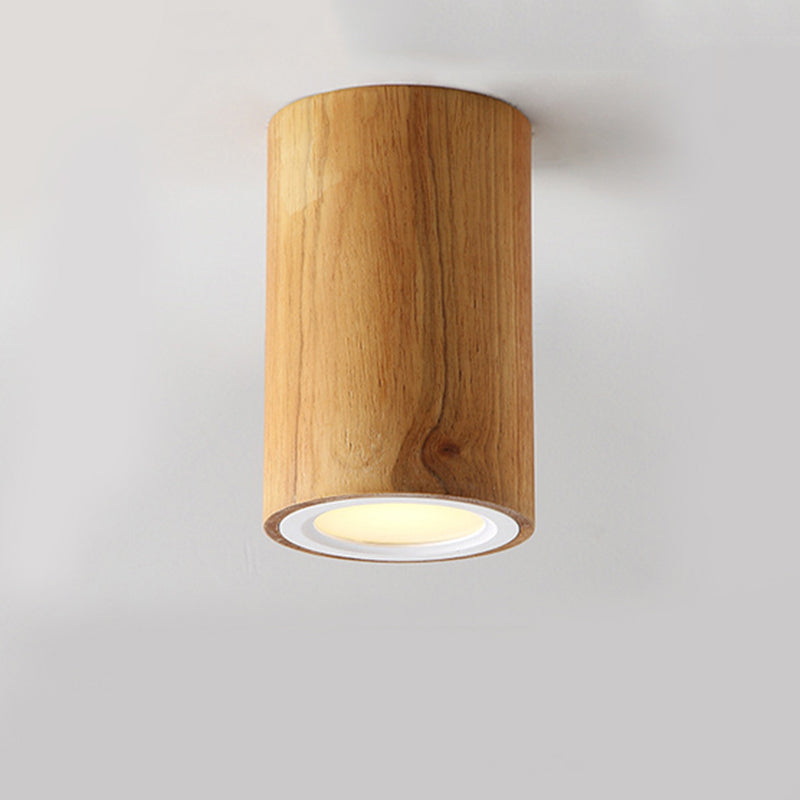 Suspension Cylindrique Asiatique en Bois
