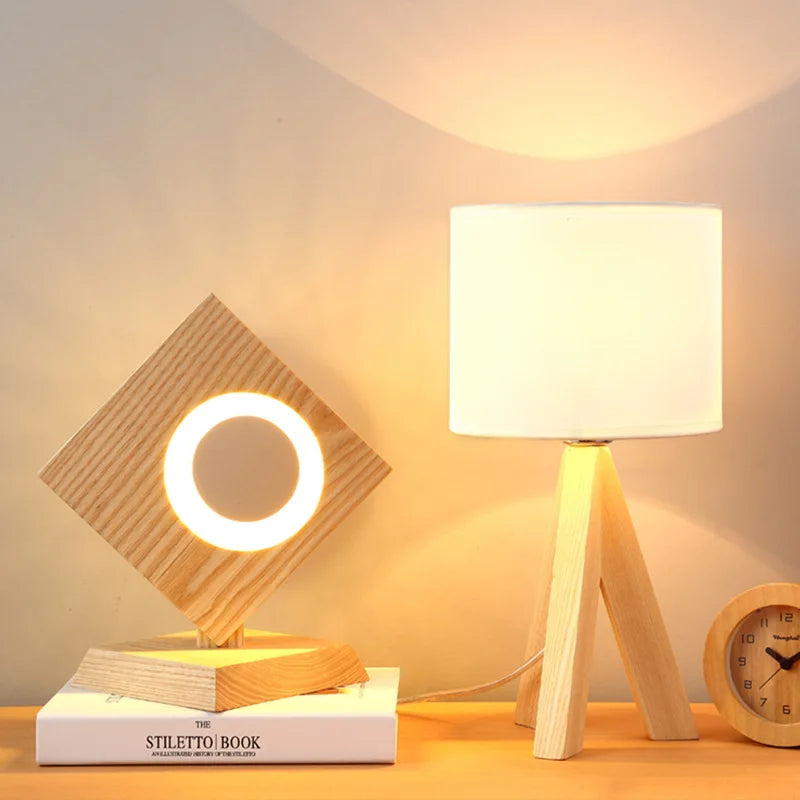 Lampe de table en bois – Design minimaliste avec élégance naturelle