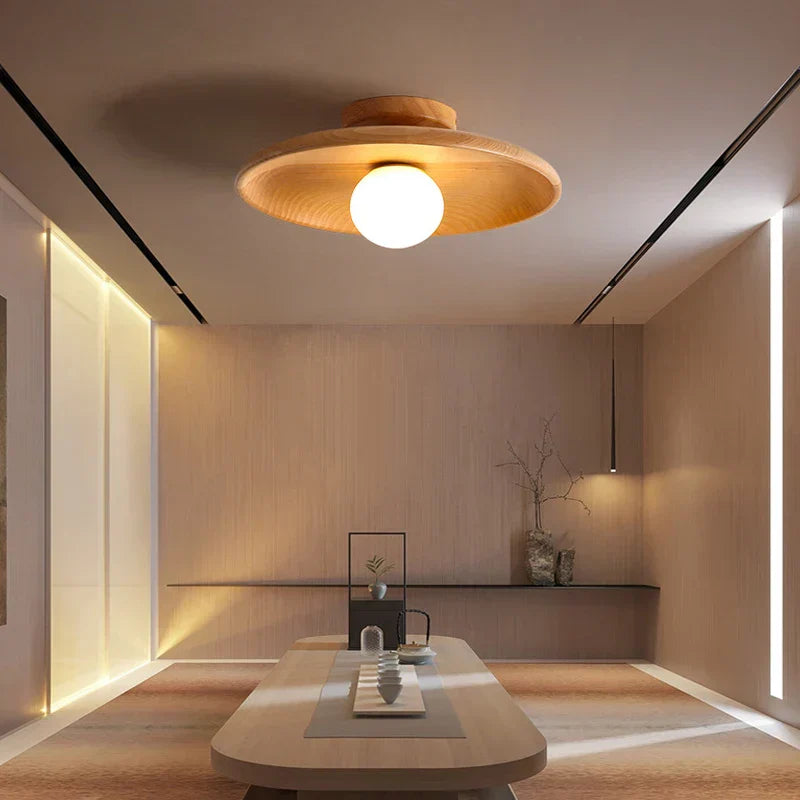 Plafonnier en Bois Fait Main