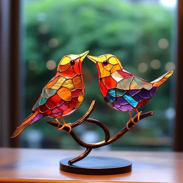 Lampe oiseau en verre faite à la main