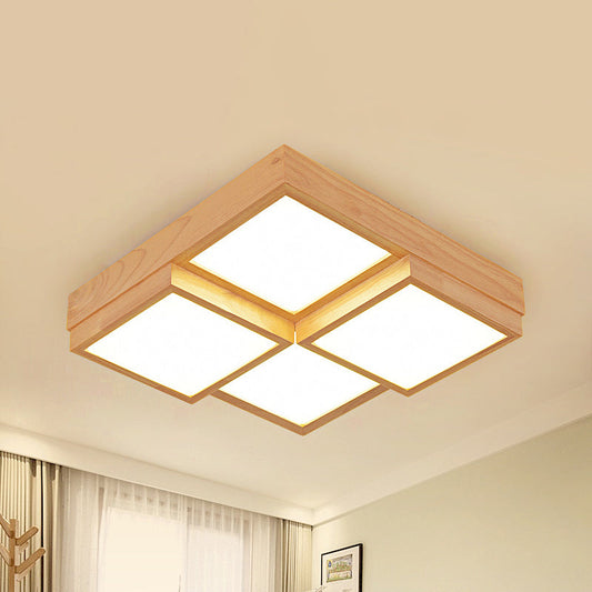 Plafonnier LED en Bois Naturel