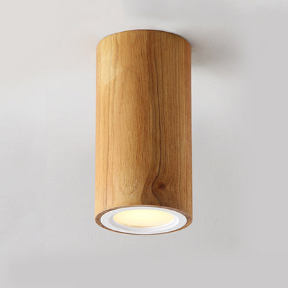Suspension Cylindrique Asiatique en Bois