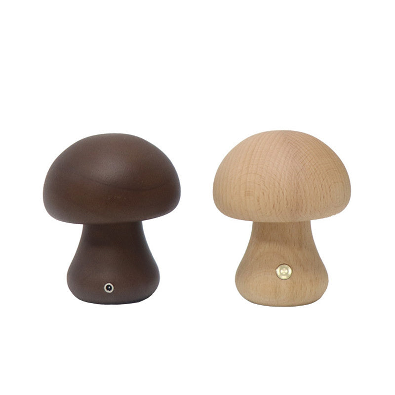 Lampe Champignon en Bois Naturel