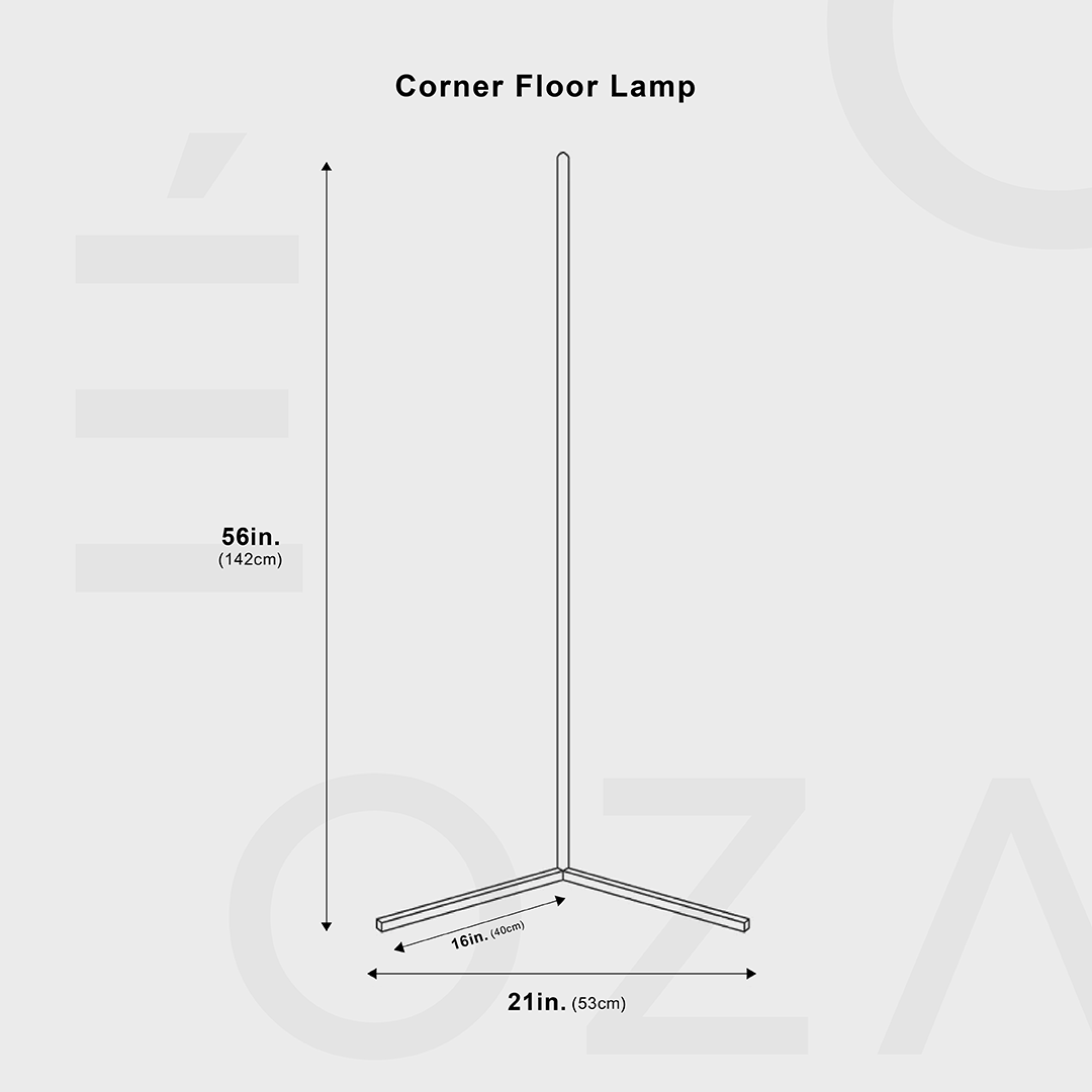 Lampadaire LED d'angle au design épuré