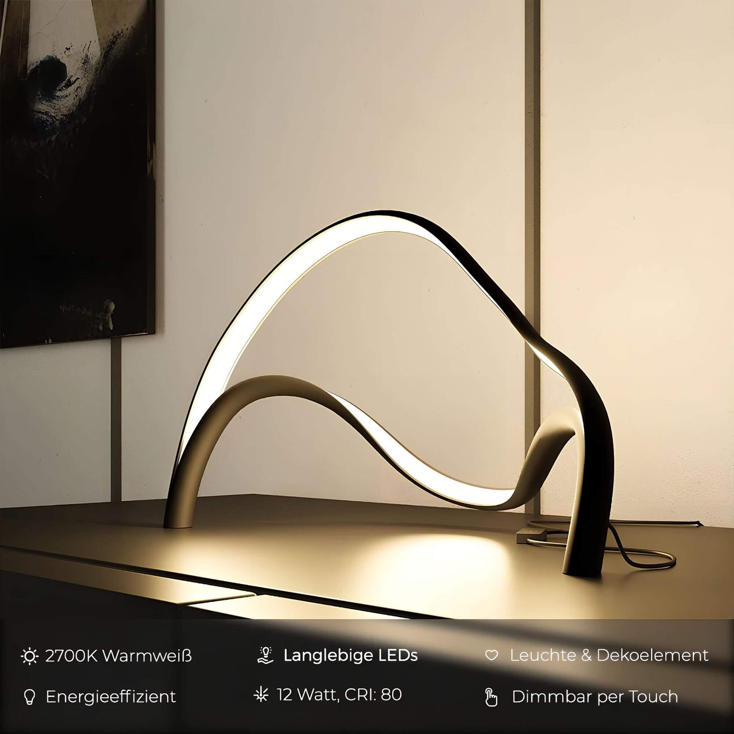 Lampe de table LED mince pour une décoration moderne