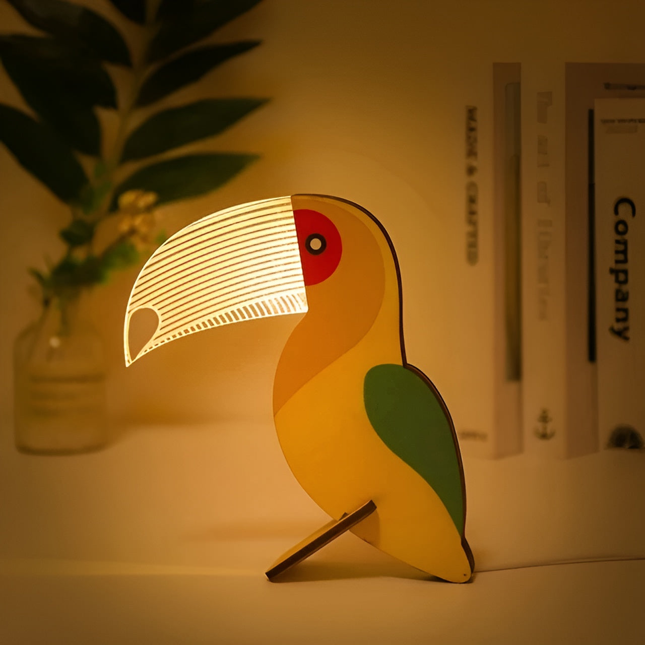 Lampe de Table LED Animale en Bois