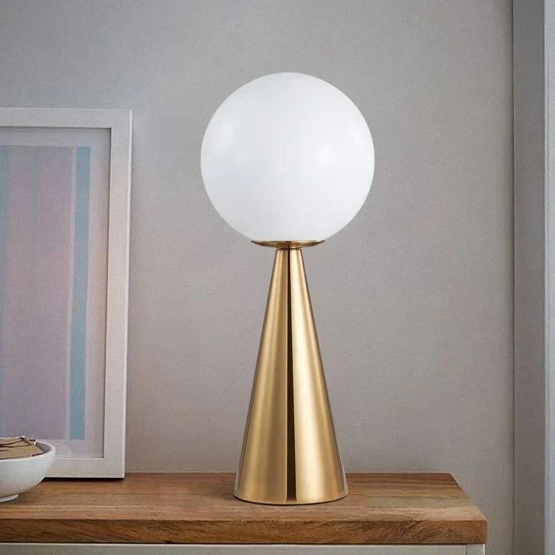 Lampe de Table Créative en Or et Verre