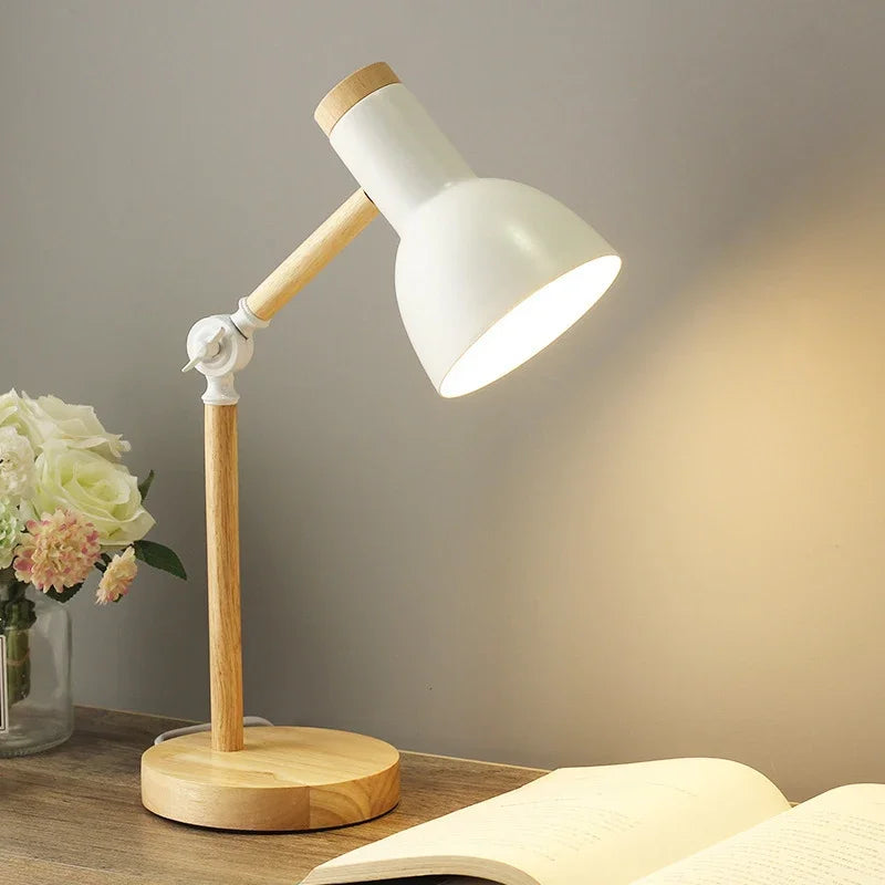 Lampe de Bureau en Bois Contemporain