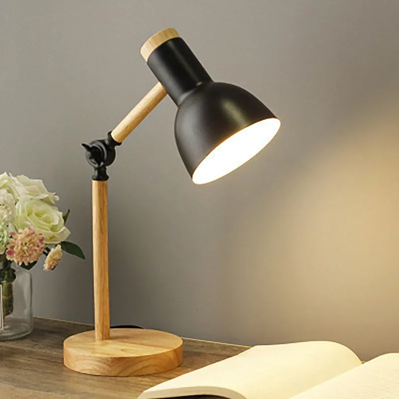 Lampe de Bureau en Bois Contemporain