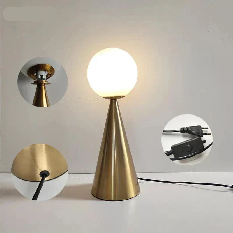 Lampe de Table Créative en Or et Verre