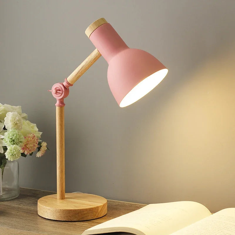 Lampe de Bureau en Bois Contemporain