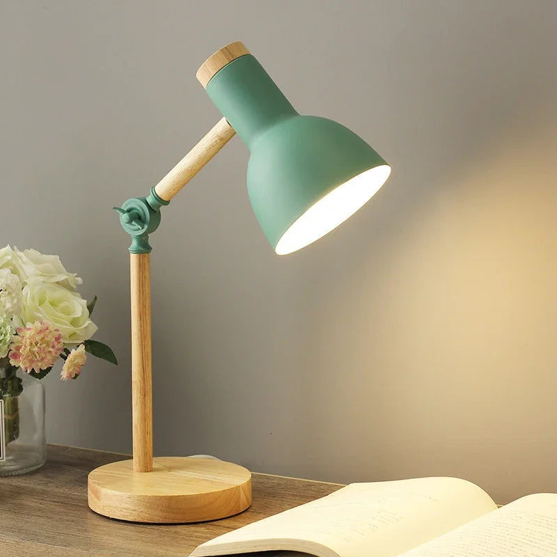 Lampe de Bureau en Bois Contemporain