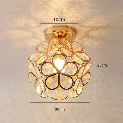Plafonnier en Verre au Style Floral