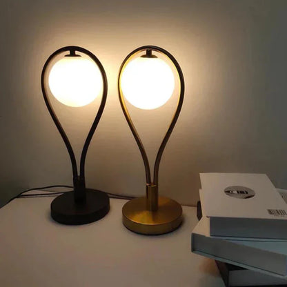 Lampe de Chevet en Verre et Or