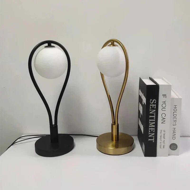 Lampe de Chevet en Verre et Or
