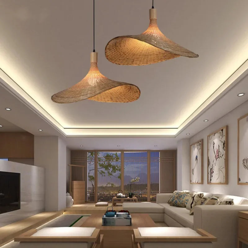 Suspension naturelle en bambou – Lampe décorative pour une ambiance chaleureuse