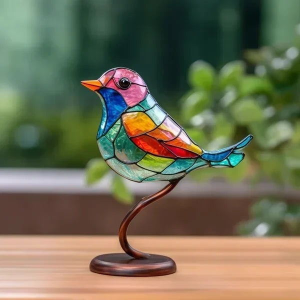 Lampe oiseau en verre faite à la main