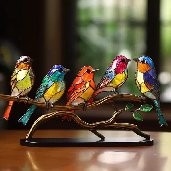 Lampe oiseau en verre faite à la main