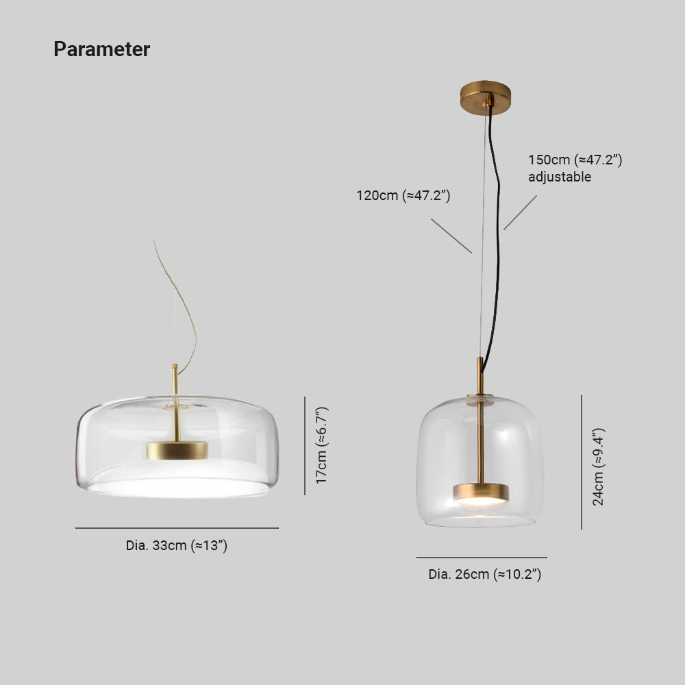 Suspension LED Rétro en Verre Ambré