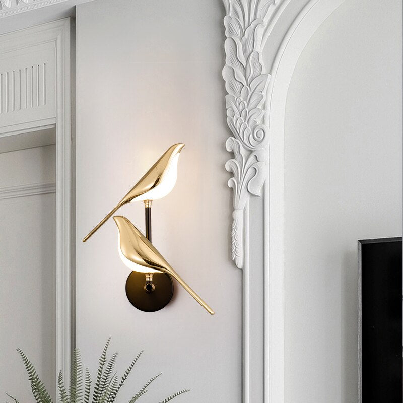 Applique Murale LED Scandinave en Forme d'Oiseau